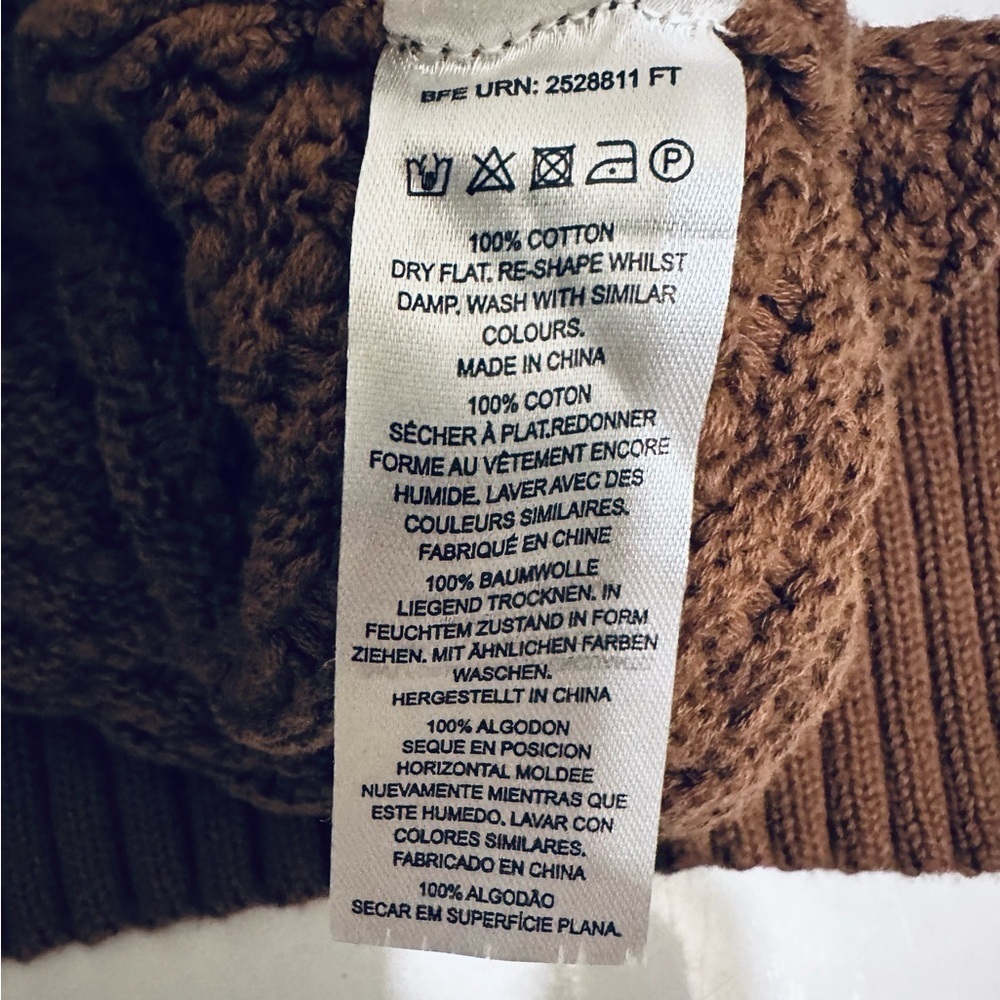 French Connection Mozart Popcorn Stitch Brown Sleeveless Sweater, Women’s Large - Picture 8 of 10